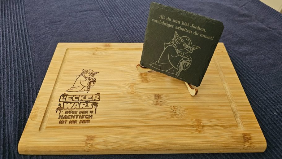 Holzschneidebrett mit Spruch