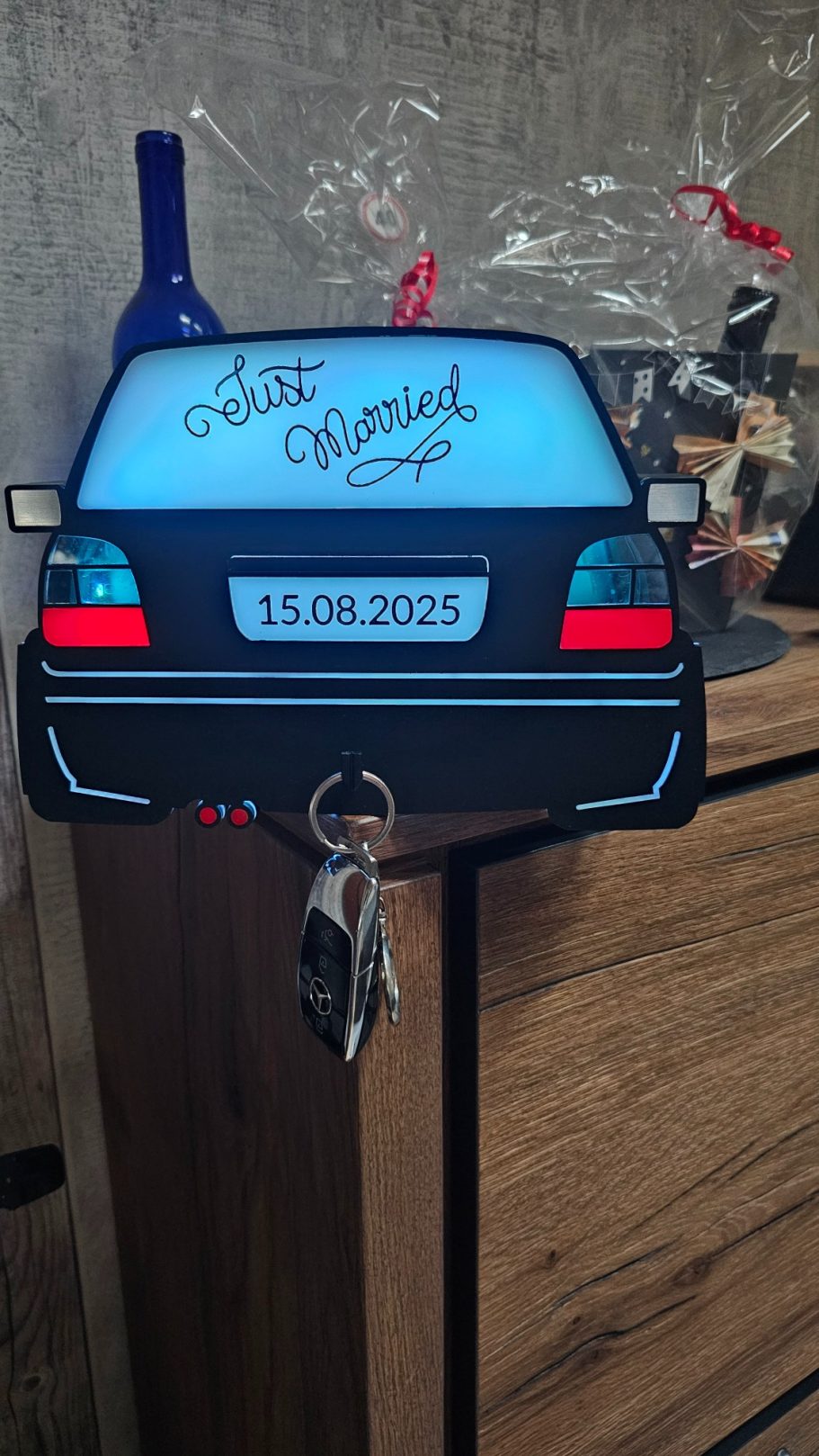 beleuchtetes Schlüsselbrett - Hochzeitsgeschenk Hochzeitsgeschenk - Schlüsselbrett mit Beleuchtung